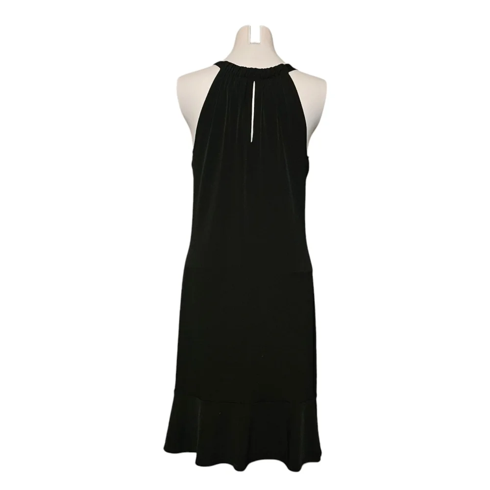 WHBM Dress Black Keyhole Front & Back Sleeveless Stretch Anti-Wrinkle sz M
